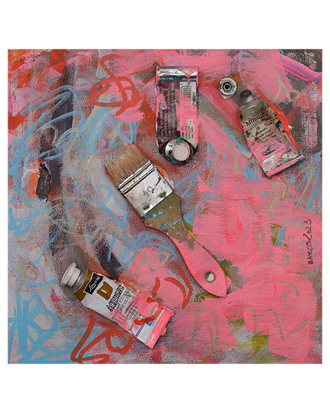 Im Atelier des Malers - 30 x 30 cm - 15 Euro