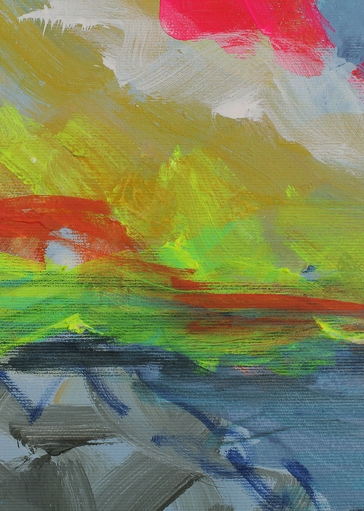 Detail XL Gemälde Bild gelb hell blau neon Sonne Sonnen Untergang Meer Strand Nordsee