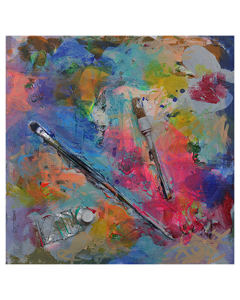 Im Atelier des Malers - 40 x 40 cm - 20 Euro