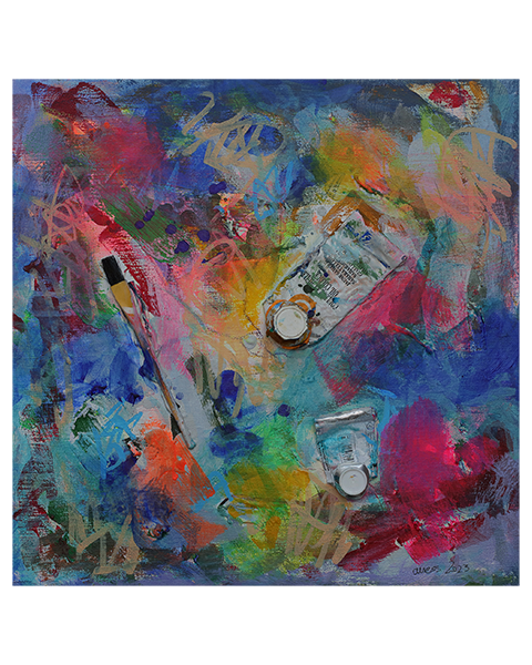 Im Atelier des Malers - 40 x 40 cm - 20 Euro