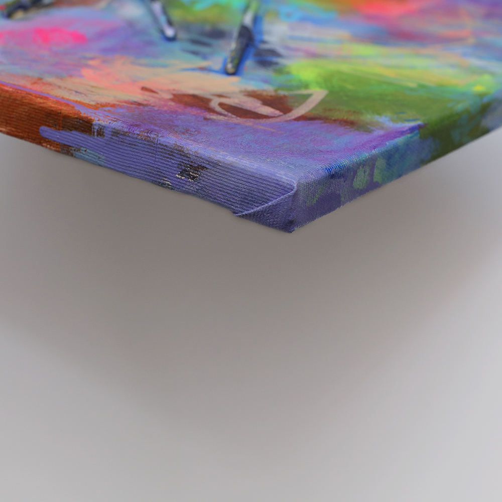 Detail Mini XS Gemälde Bild blau lila pastell pink Pinsel Objekt Objekte Pinsel Tuben