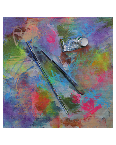 Im Atelier des Malers - 40 x 40 cm - 20 Euro