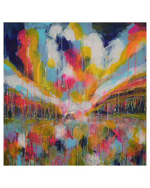 Verlaufendes Urlaubsparadies - 90 x 90 cm - 80 Euro