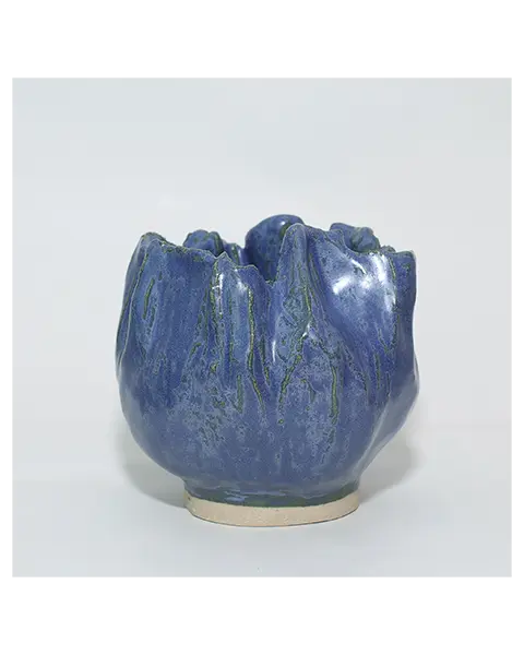 Keramik Blume Bluete Mohn Tulpe Rose gruen blau mittel Schale Mini XS klein Ton