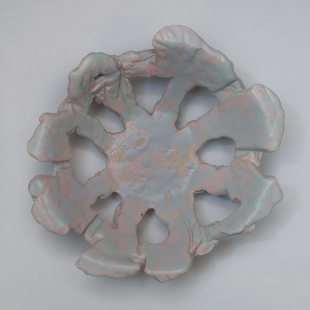 Detail Keramik Deko Obst Schale bunt grau blau rosé pastell Oster Ostern Frühling abstrakt