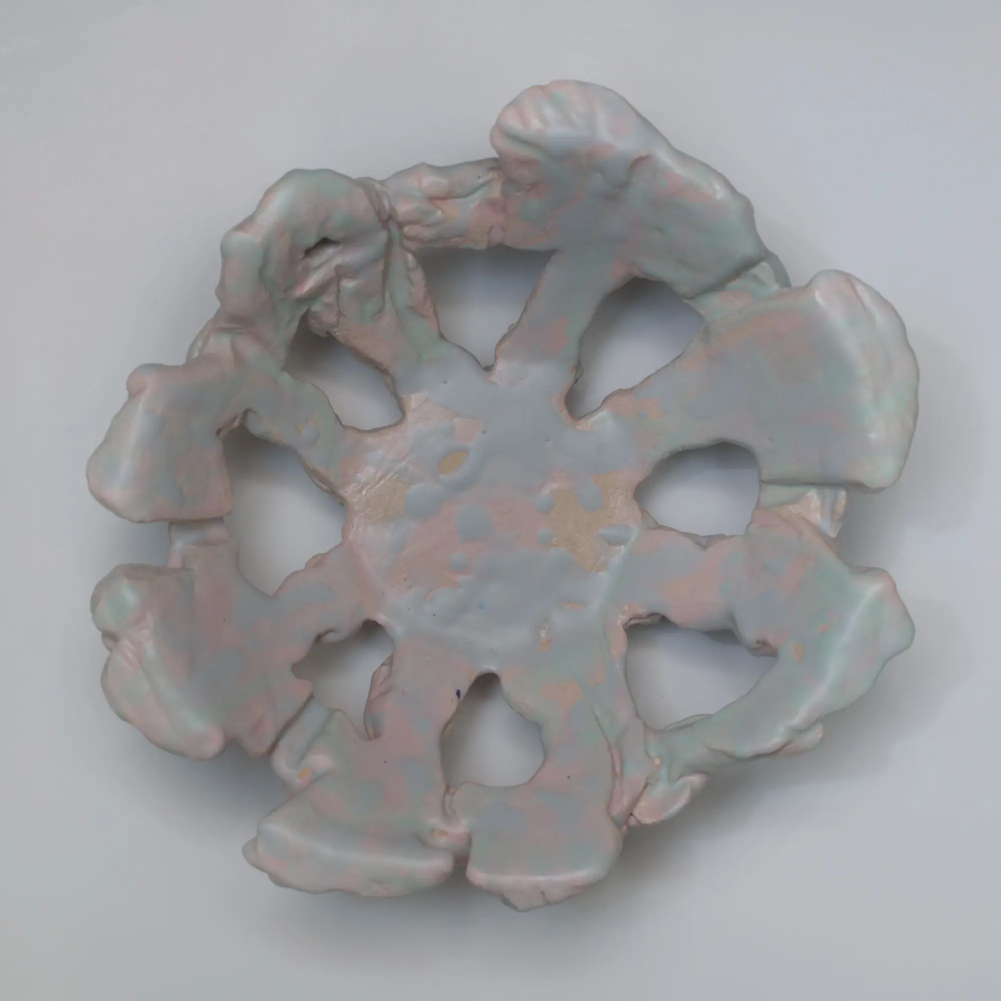 Nahaufnahme Keramik Deko Obst Schale bunt grau blau rosé pastell Oster Ostern Frühling abstrakt