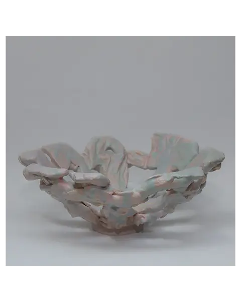 Keramik Deko Obst Schale bunt grau blau rosé pastell Oster Ostern Frühling abstrakt