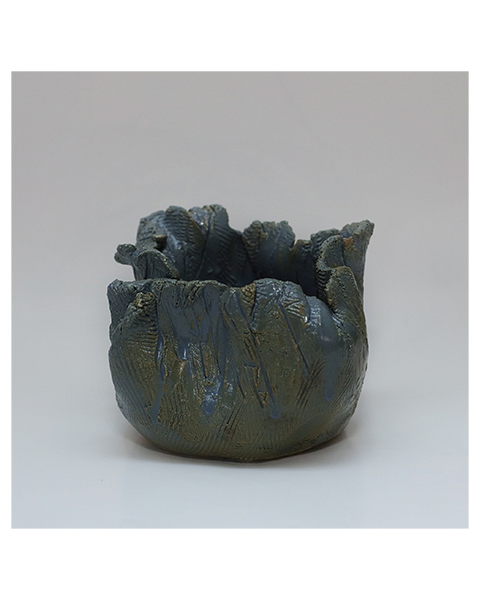Small Blue-green Flower Bowl - D11 x H8,5 cm - 5 Euro
