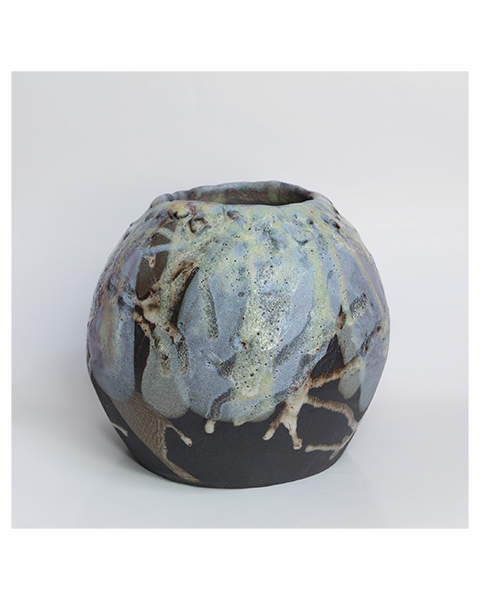 XL Abstrakte Kugelvase (black clay edition) - H15 cm - 30 Euro