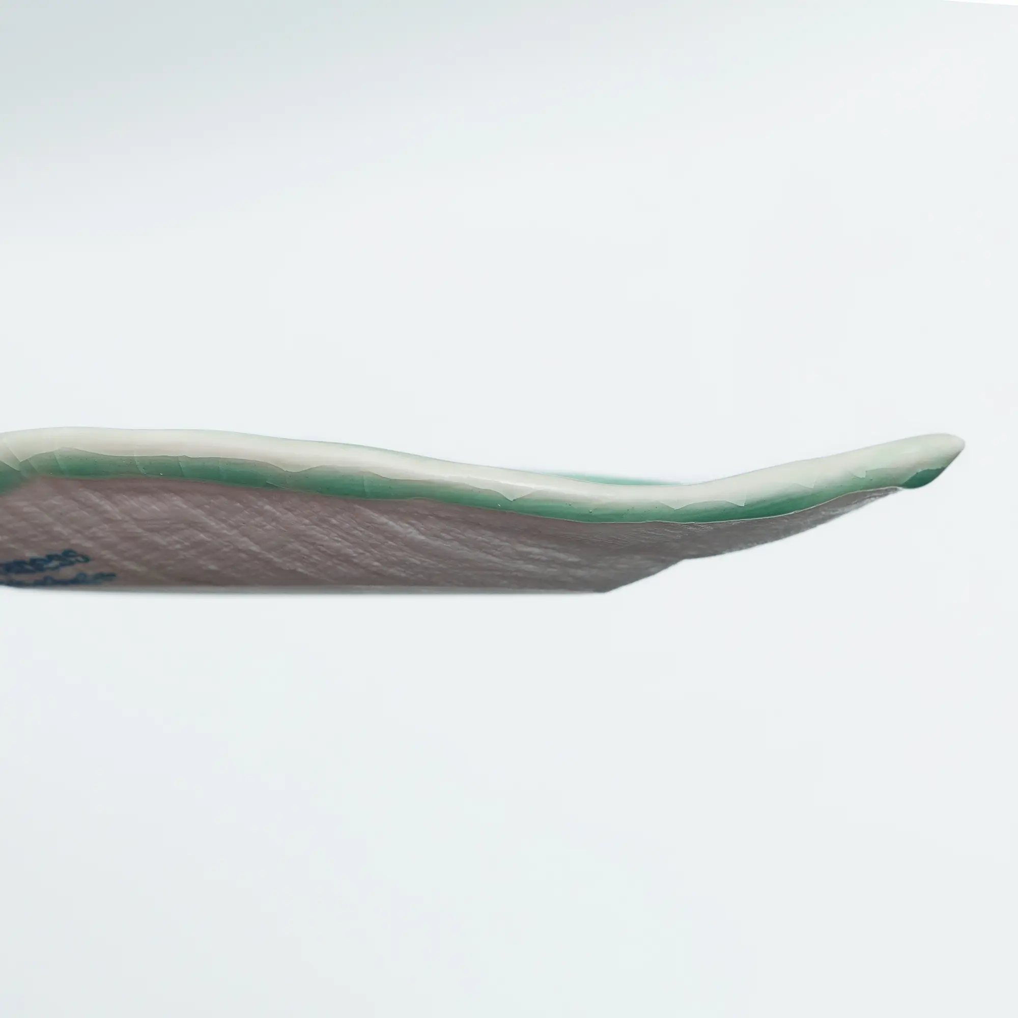 Nahaufnahme XS Mini klein Blatt Schale Schmuck Deko tuerkis craquelee Weichporzellan Kunst