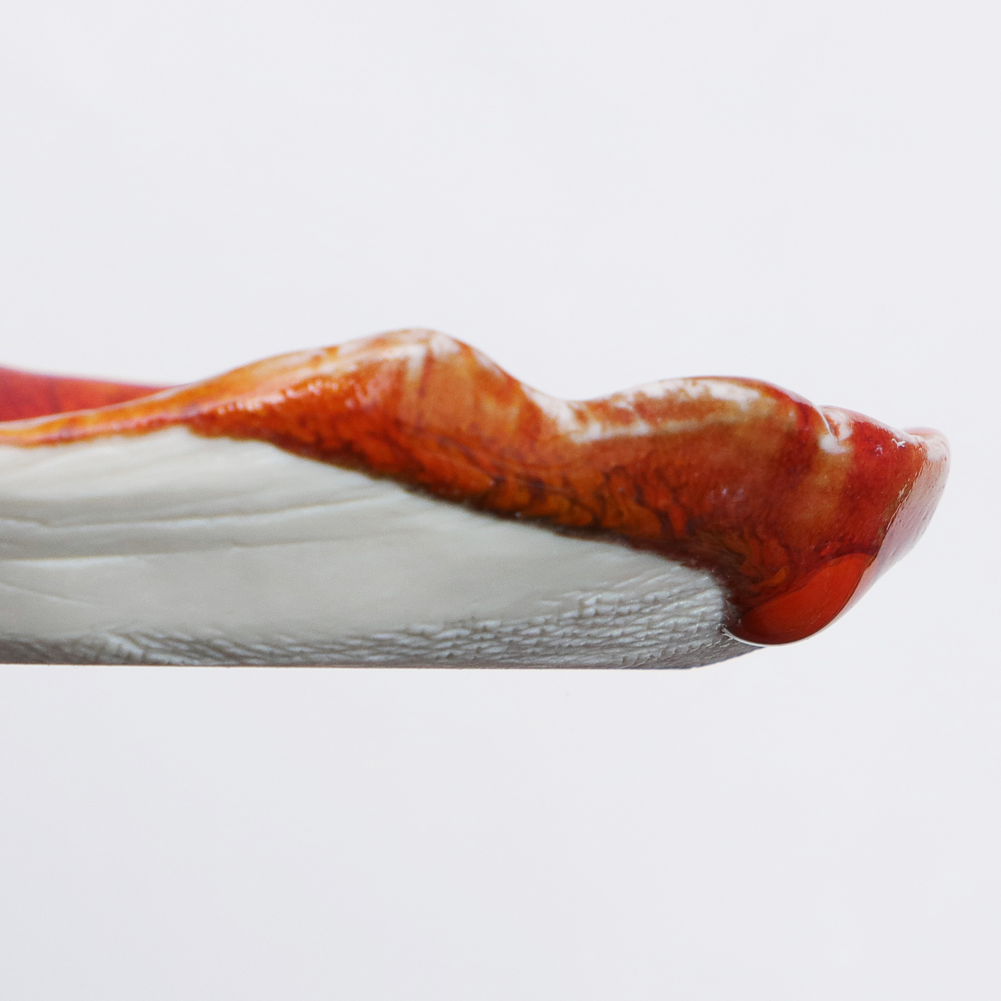 Detail XS mini kleines Deko Blatt Schale Schmuck rot Glasur Weichporzellan Kunst antik