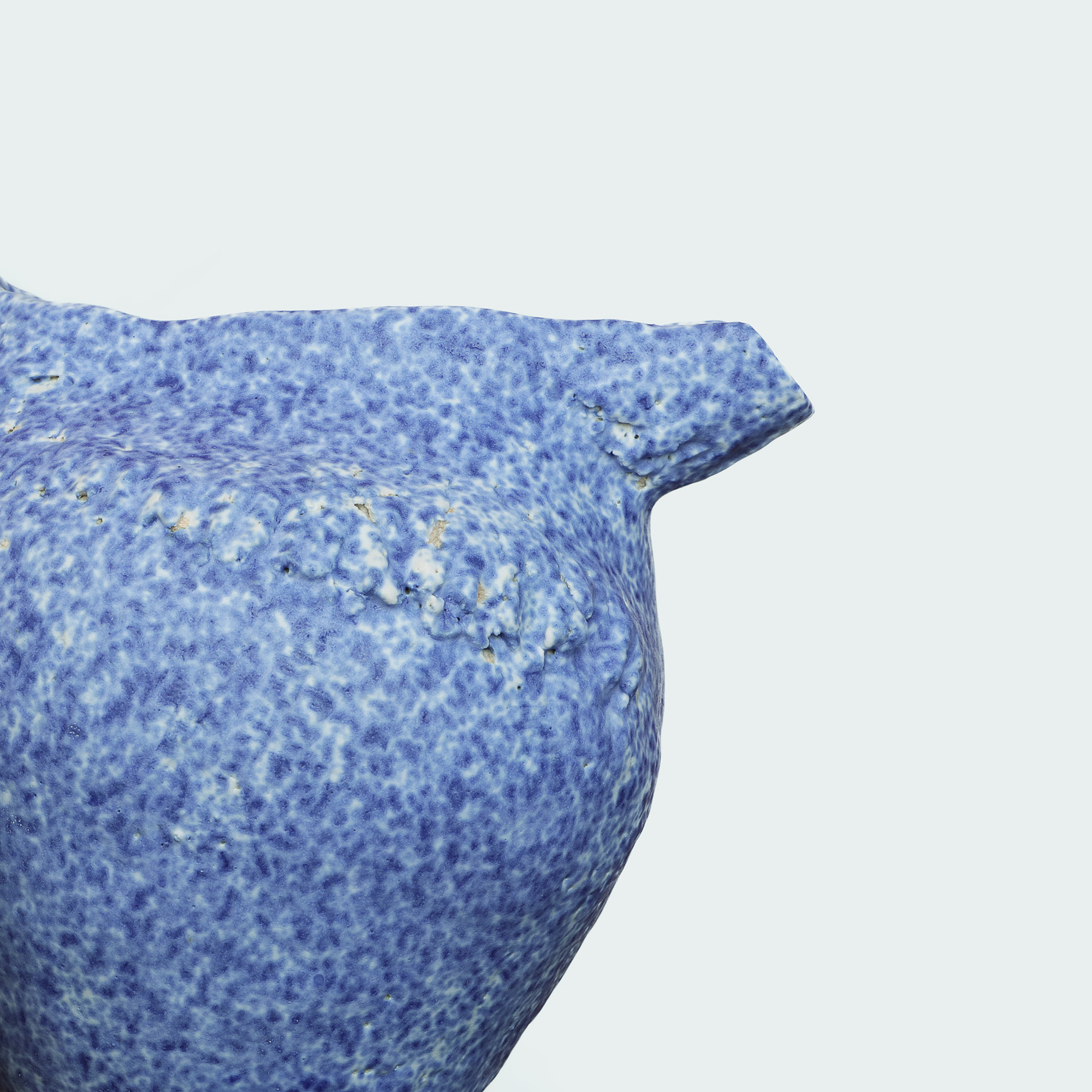 Nahaufnahme Blau weiß Künstler Teekanne Deko Blumen Vase Keramik Steinzeug abstrakt Kunst