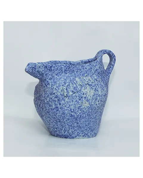 Blau weiß Künstler Teekanne Deko Blumen Vase Keramik Steinzeug abstrakt Kunst