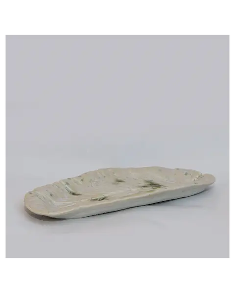 Salat Blatt Deko Schale Oliven Schmuck Seife Künstler beige grün hell Unikat