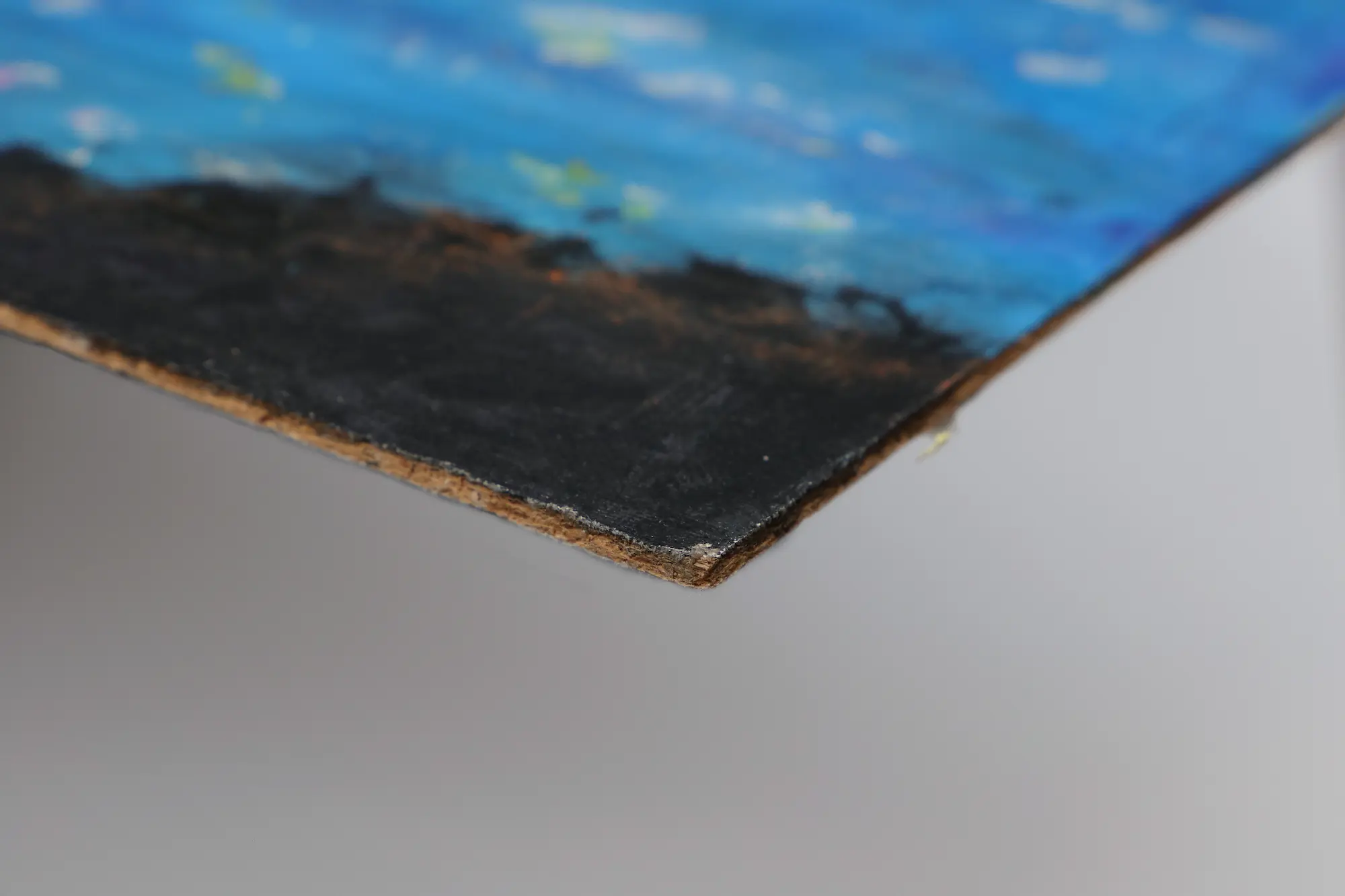 Nahaufnahme Gemälde Hafen Nacht Schatten Häuser Haus schwarz blau England Frankreich Abend