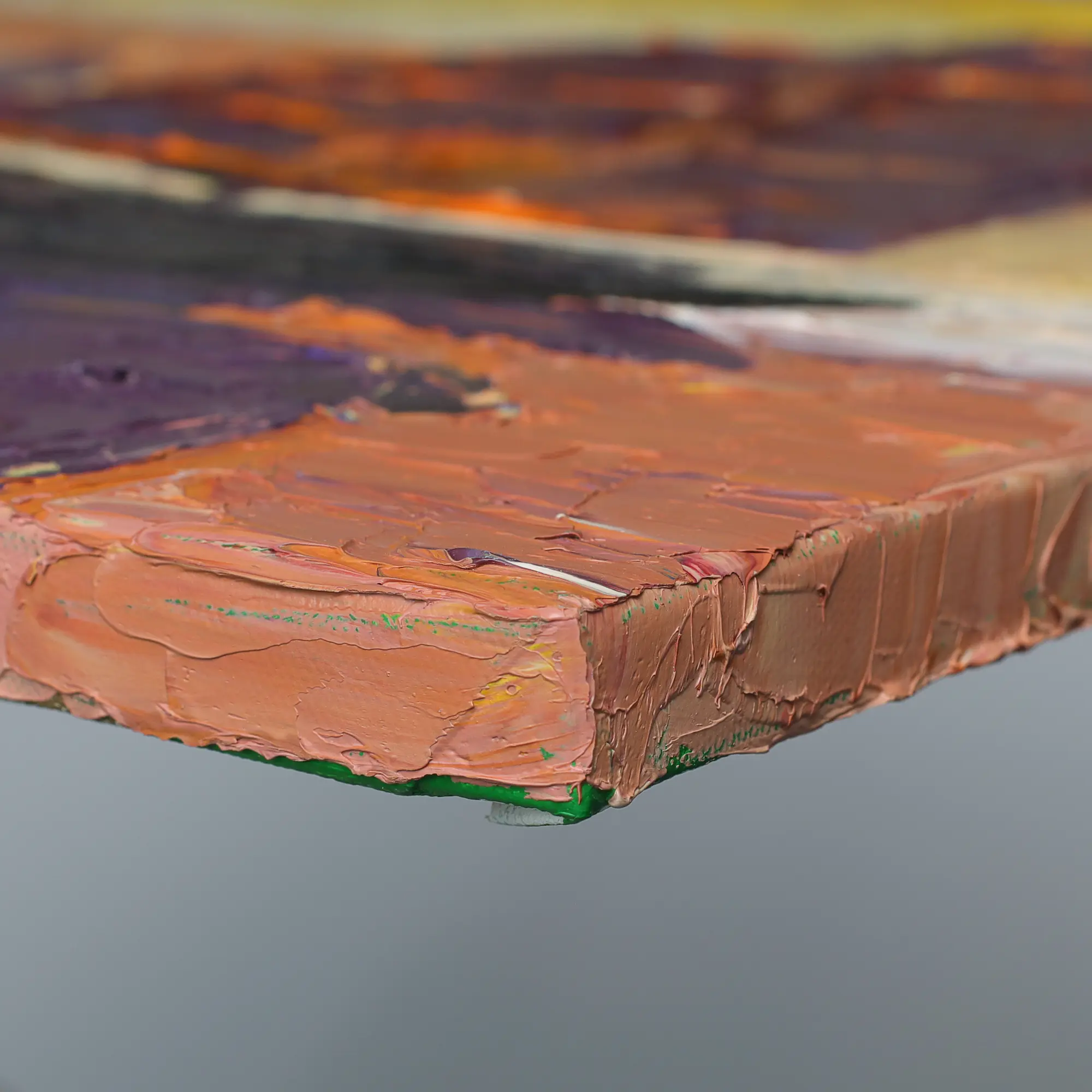 Nahaufnahme Gemaelde Sonne Sonnenuntergang Abend rot gelb pink Segel Boot Dschunke Urlaub