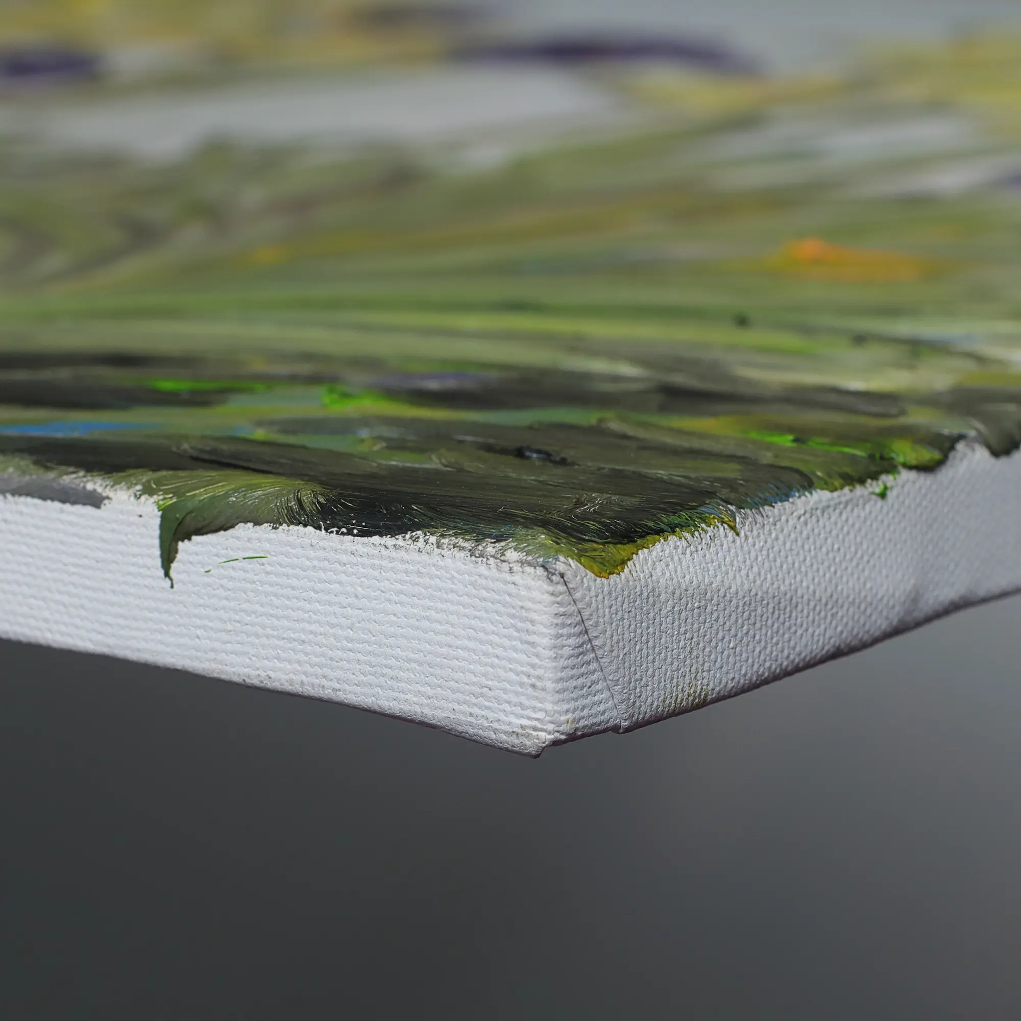 Nahaufnahme Gemälde Bild Art Garten Lilien Blumen Van Gogh Expressionismus grau gelb lila