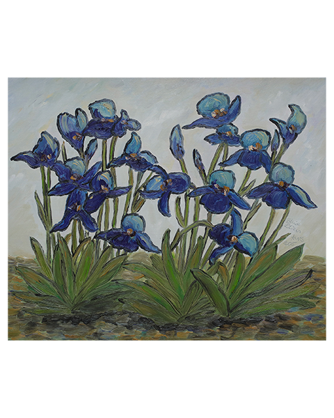 Blaue Lilien - 50 x 60 cm - 30 Euro