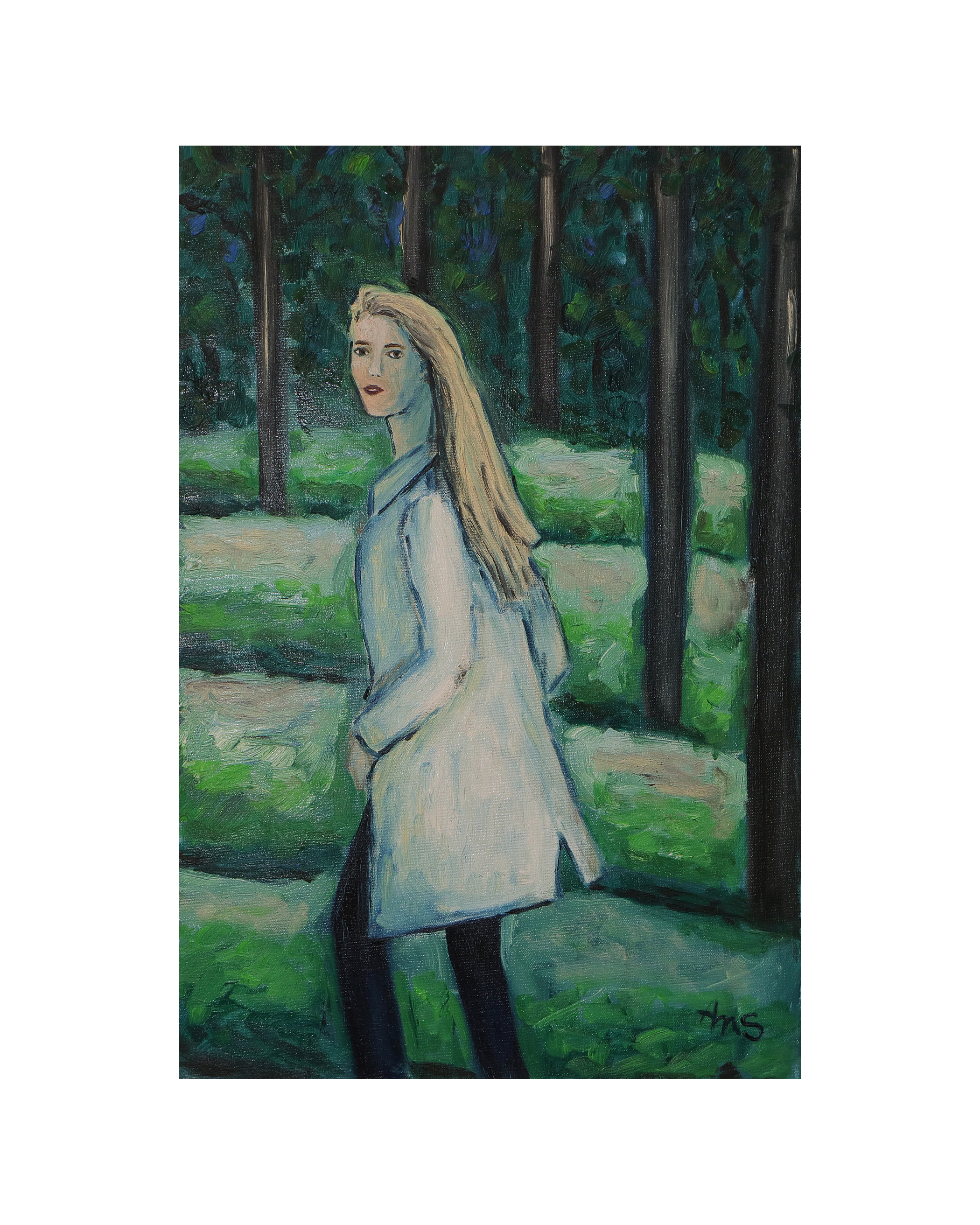 Unbekannte Frau im Wald - 60 x 40 cm - 25 Euro