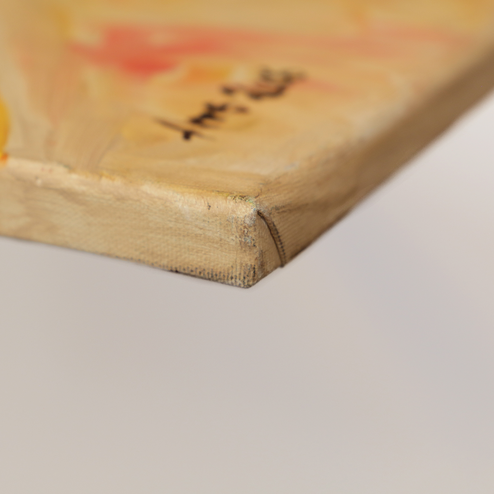 Detail XL Gemälde Kueche Esszimmer Diele gelb rot orange Chilli Paprika Gewuerze