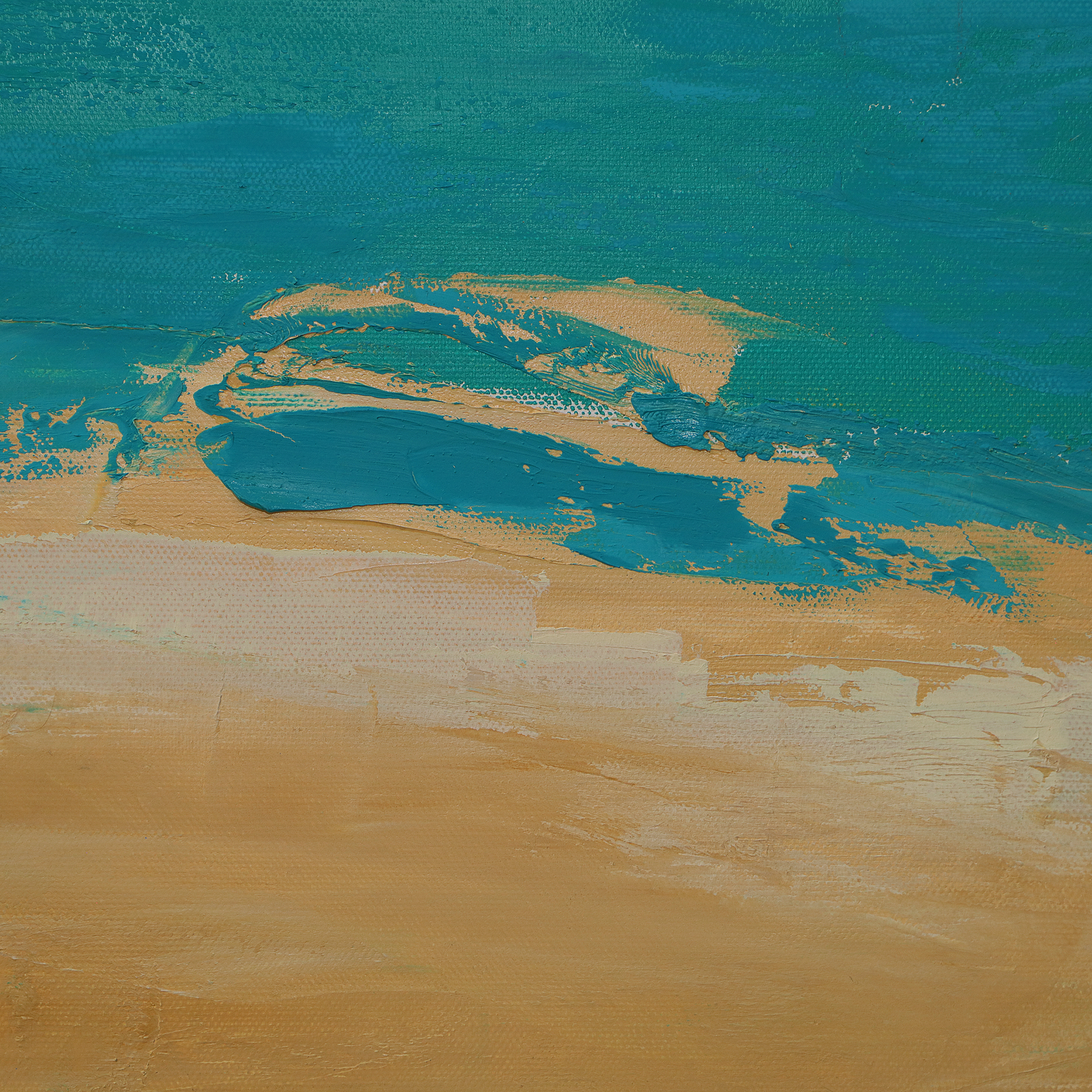 Detail Gemälde XXL XL lang schmal Jamaika Meer Segel Boote blau gruen Strand Urlaub Art