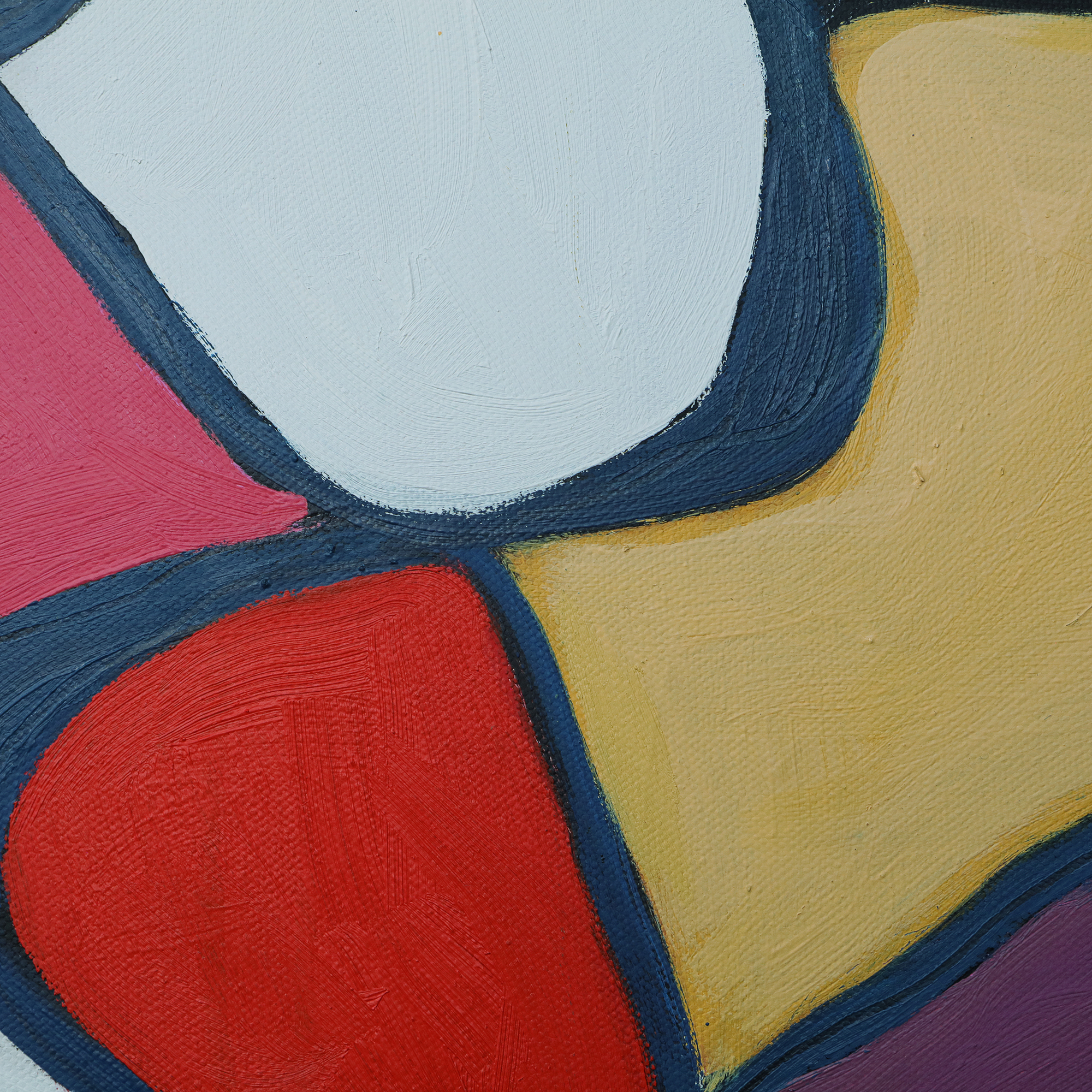 Detail Gemälde weiss schwarz ocker rot lila violett Schmetterling Schmetterlinge