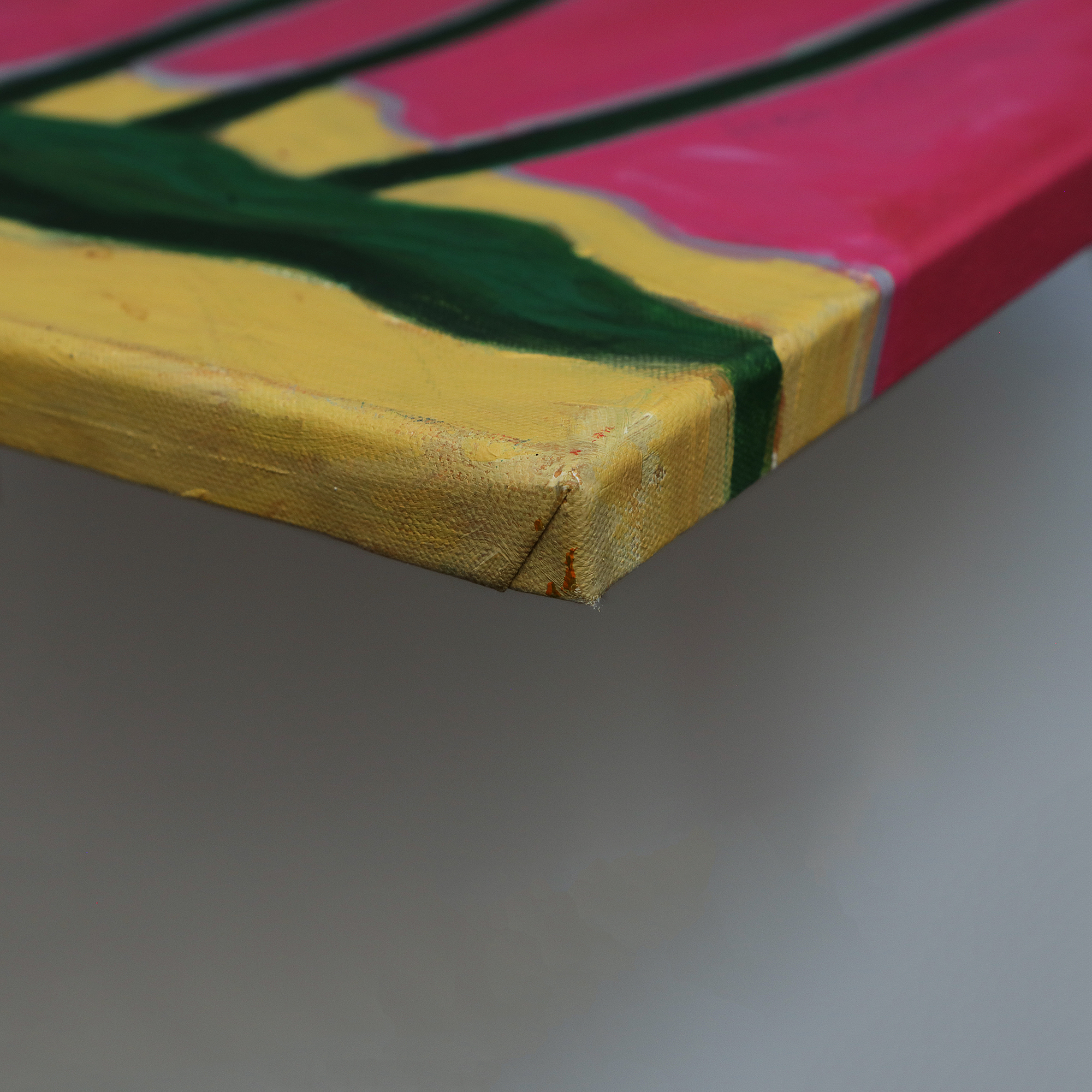 Detail Gemälde Palmen pink Palme rosa Baum Urlaub ocker gruen Wueste Sahara