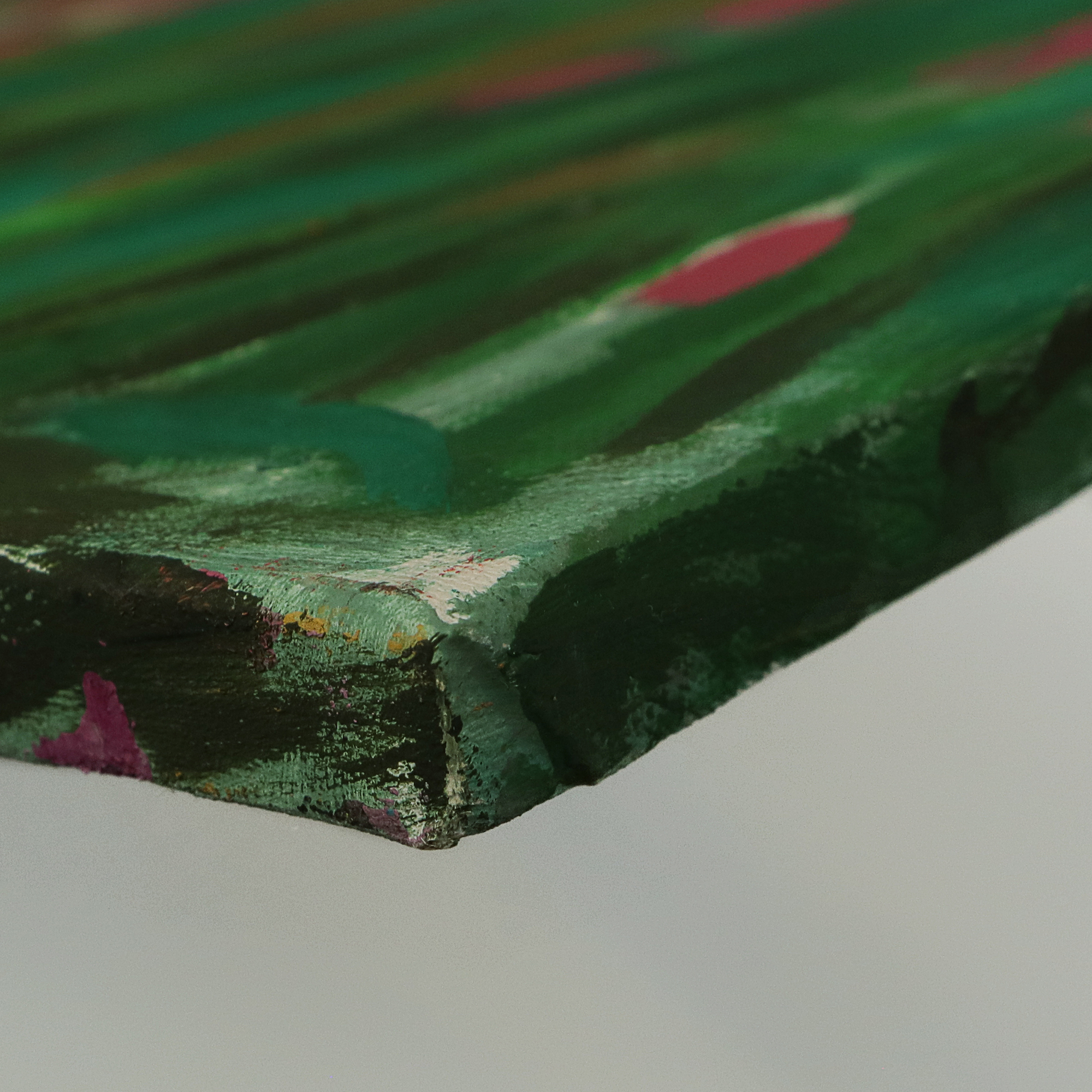 Detail XXL XL Oel Gemälde groß Loft orange pink Blumen Wiese Tulpen Mohn Kunst Unikat