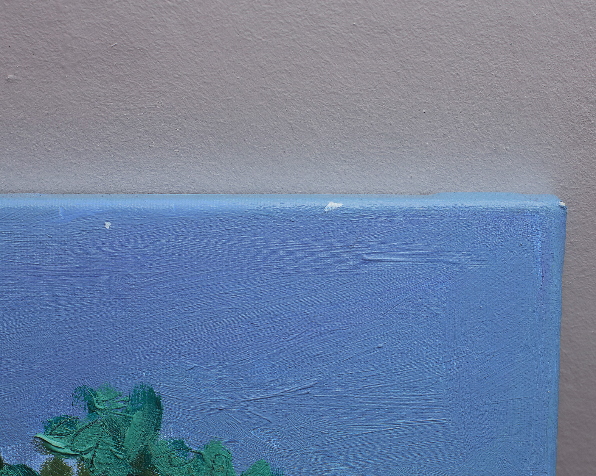 Detail Gemälde Landschaft Provence Portugal Sardinien Kork Eichen Baum gelb hell blau