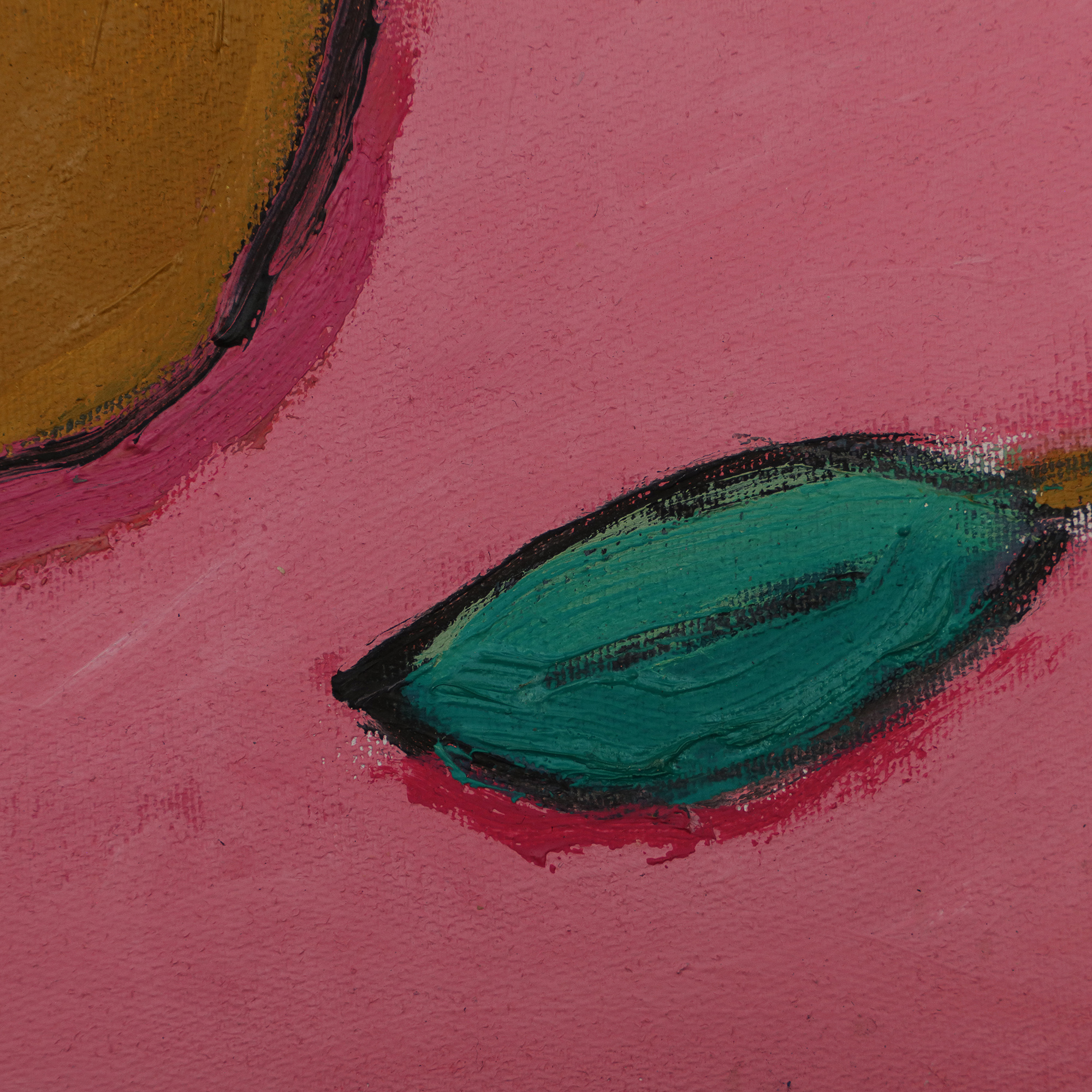 Detail Gemälde XS Mini klein Frucht rosa pink Birne Obst Kueche Esszimmer Kunst Oel