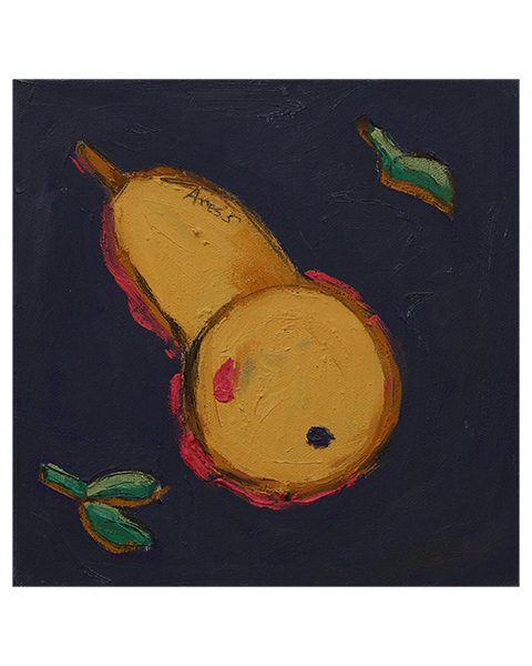 Birne auf lila - 30 x 30 cm - 15 Euro