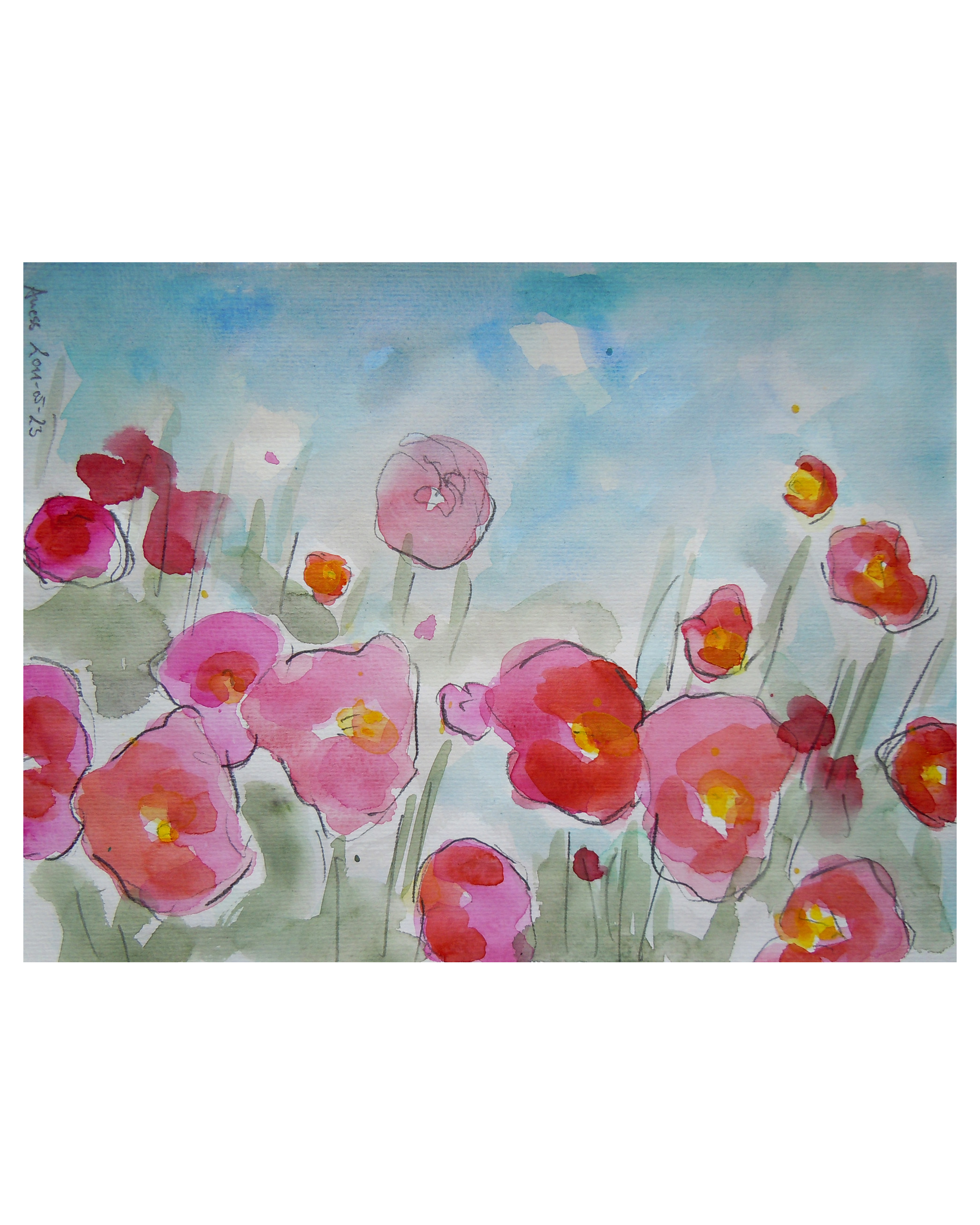 Rosa Blumen - 24 x 32 cm - 10 Euro