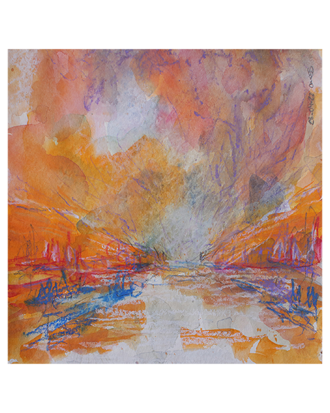 Averses de pluie sur la baie - 25 x 25 cm - 10 Euro