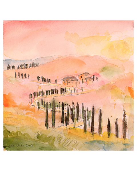Tuscany landscape - 25 x 25 cm - 10 Euro