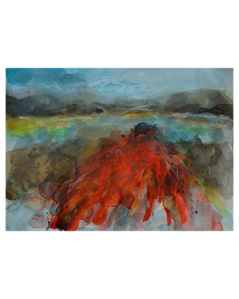 Volcanic landscape - 24 x 32 cm - 10 Euro