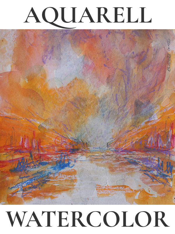 kleines echtes zeitgenössisches Aquarell Gemälde Unikat direkt vom Künstler