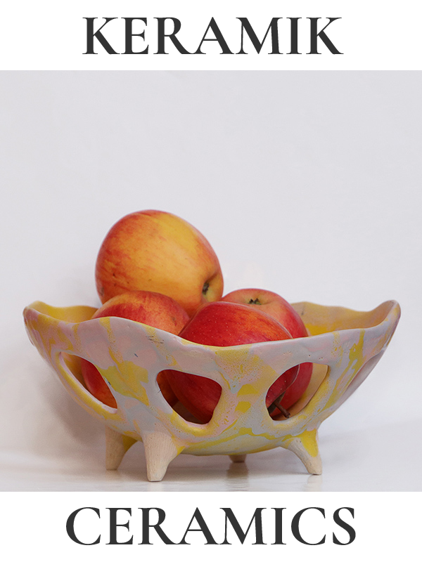 zeitgenösissche moderne abstrakte Steinzeug Keramik Obstschale Blumenvase